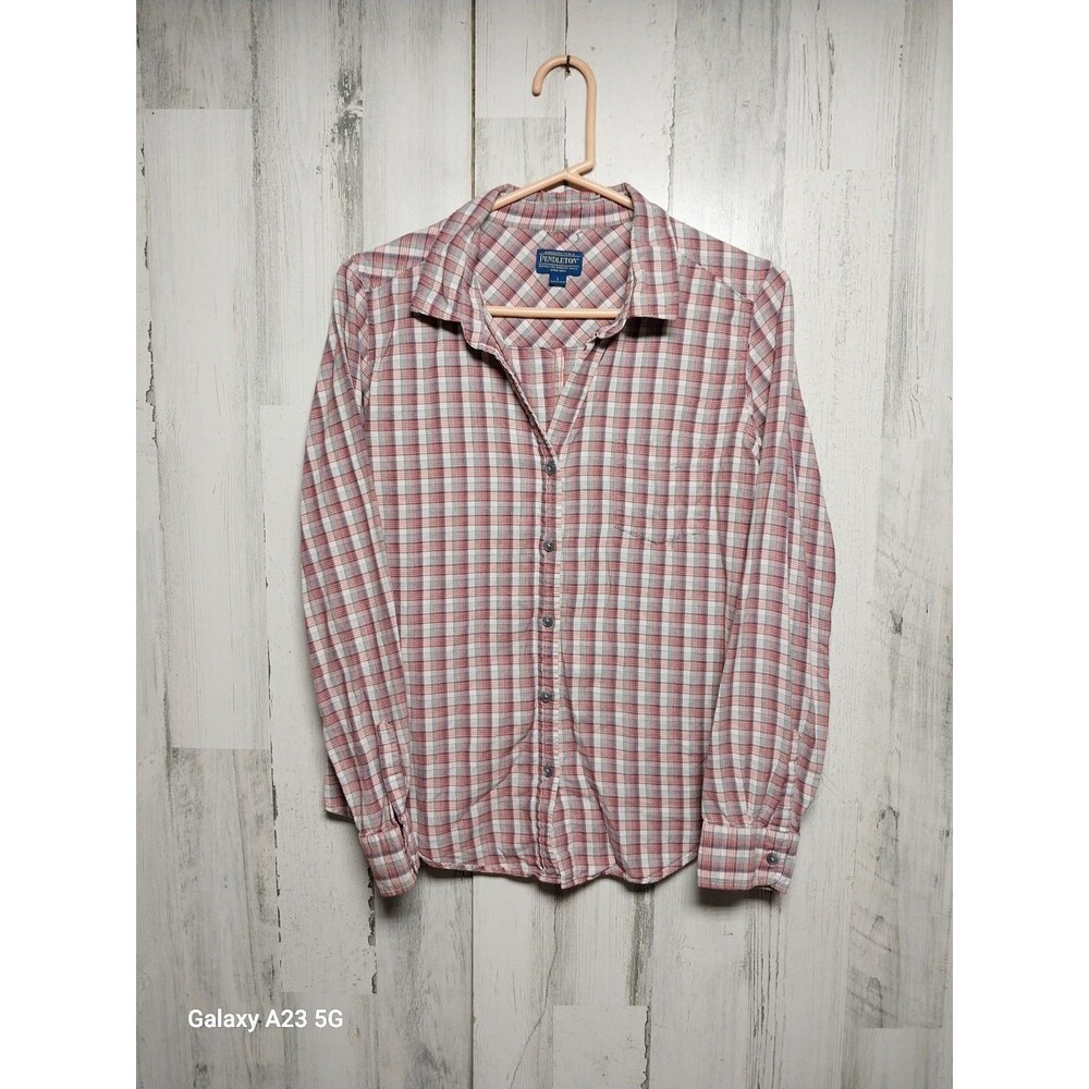 Pendleton Women’s Button Up Long Sleeve Shirt Plaid Size Large